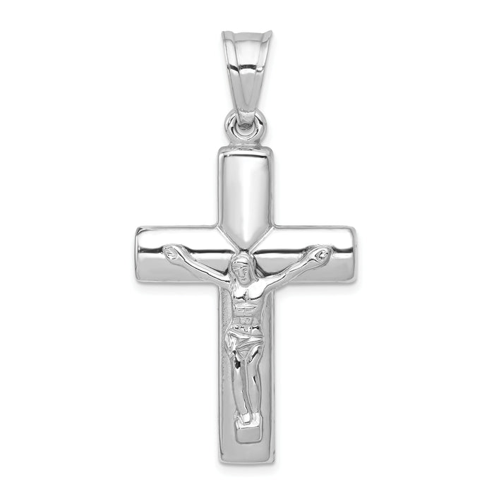 14K White Gold Reversible Crucifix Pendant-D3234