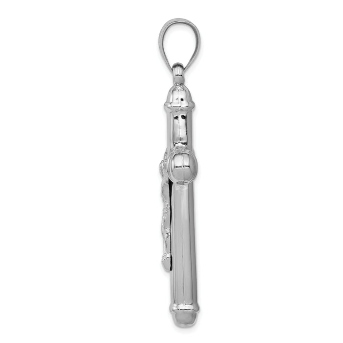 14K White Gold Reversible Crucifix Pendant-D3240