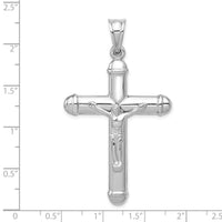 14K White Gold Reversible Crucifix Pendant-D3240