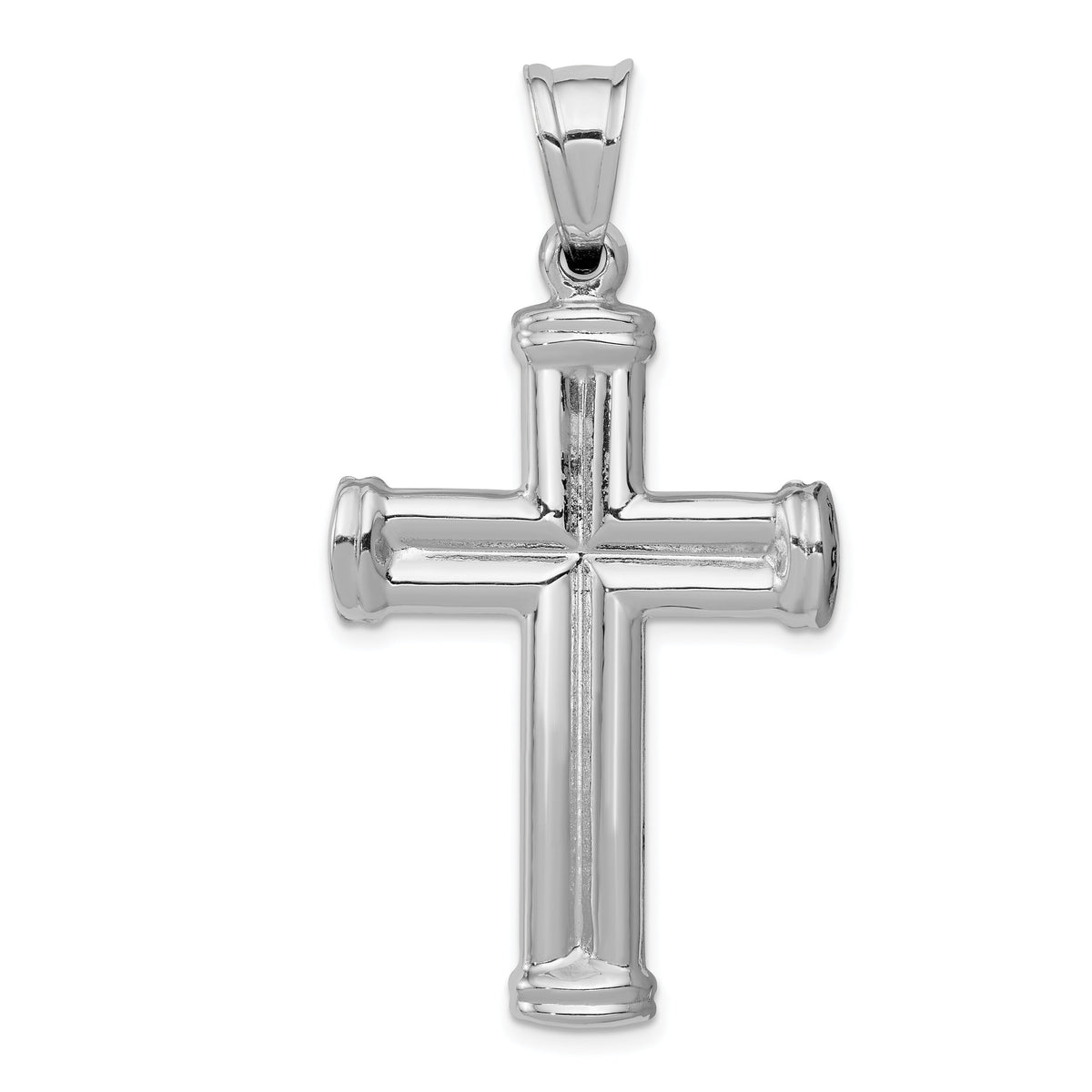 14K White Gold Reversible Crucifix Pendant-D3243
