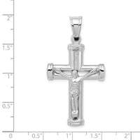 14K White Gold Reversible Crucifix Pendant-D3243