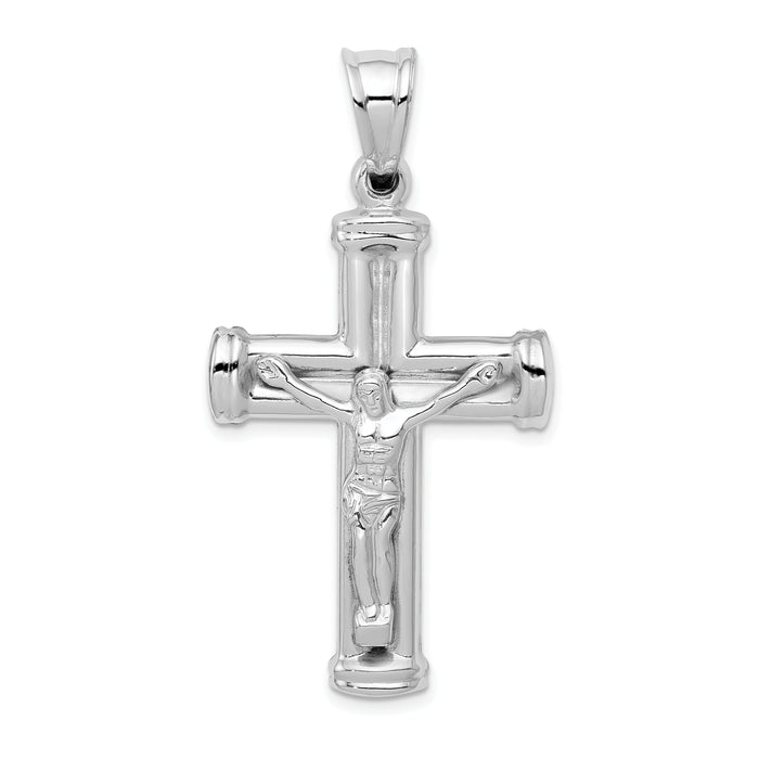 14K White Gold Reversible Crucifix Pendant-D3243