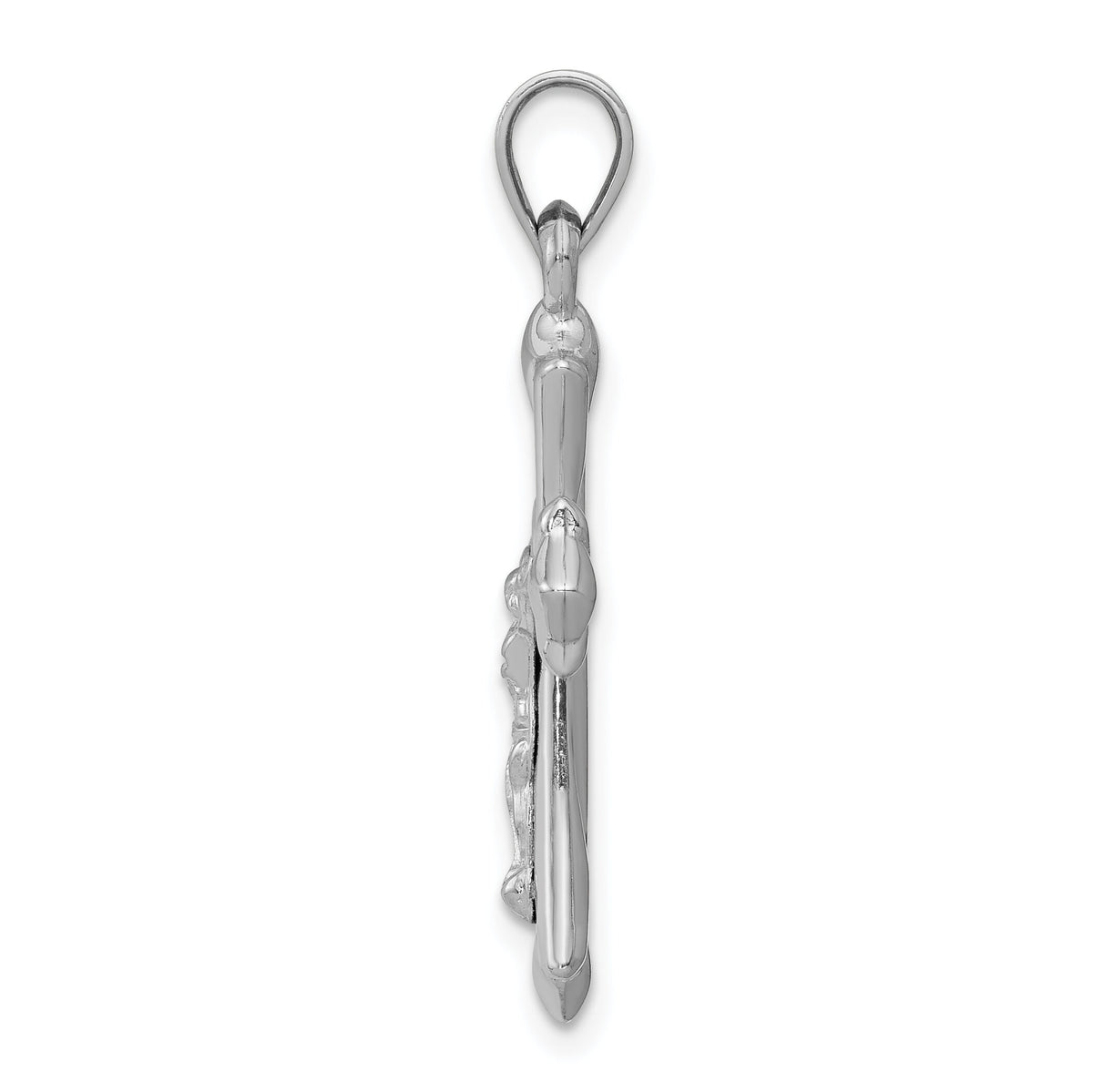 14K White Gold Reversible Crucifix Pendant-D3251