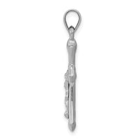 14K White Gold Reversible Crucifix Pendant-D3251
