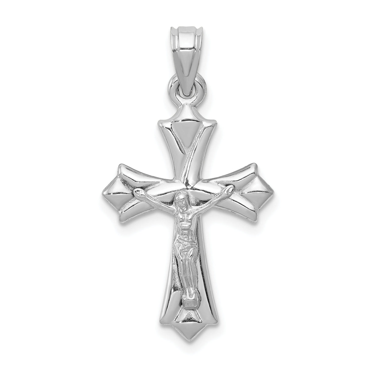 14K White Gold Reversible Crucifix Pendant-D3251