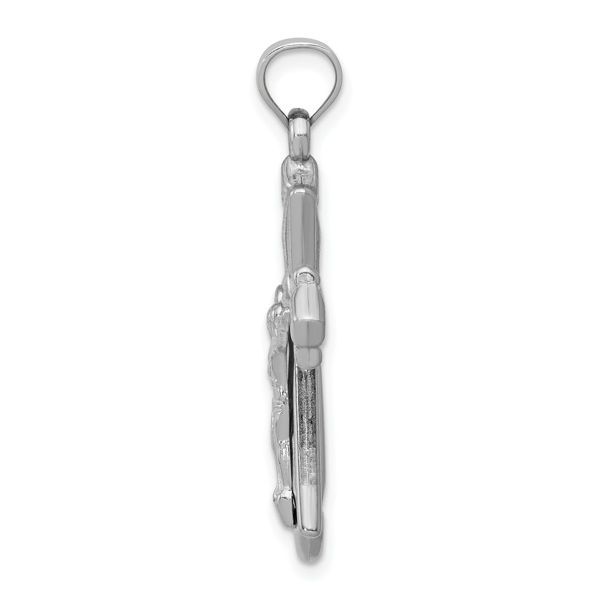 14K White Gold Reversible Crucifix Pendant-D3252
