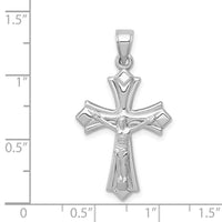 14K White Gold Reversible Crucifix Pendant-D3252