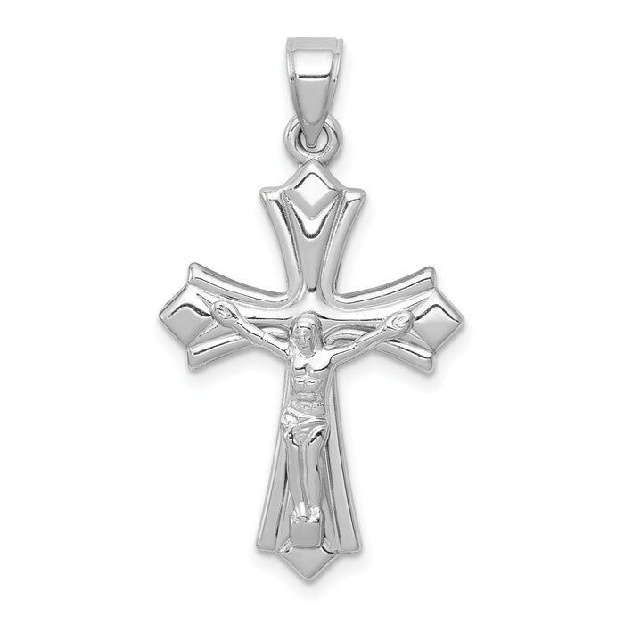14K White Gold Reversible Crucifix Pendant-D3252