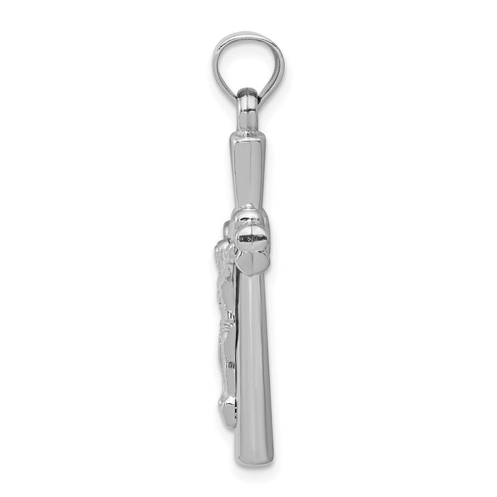 14K White Gold Reversible Crucifix Pendant-D3255