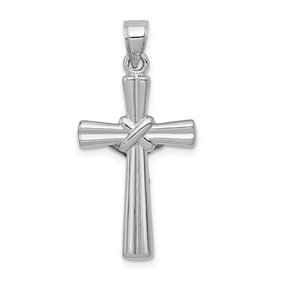 14K White Gold Reversible Crucifix Pendant-D3255