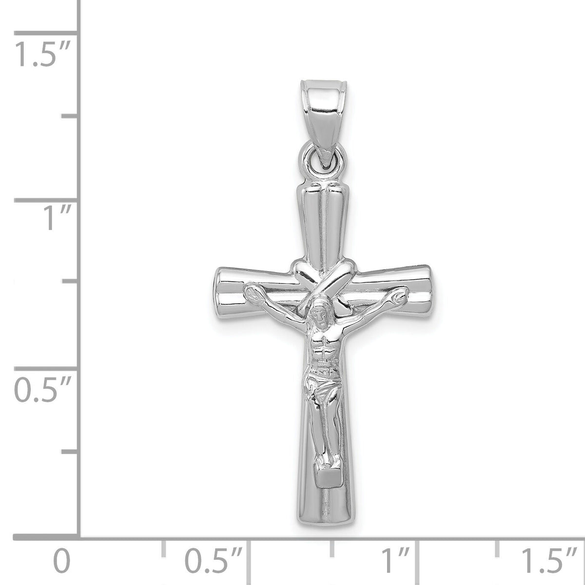 14K White Gold Reversible Crucifix Pendant-D3255
