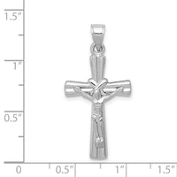 14K White Gold Reversible Crucifix Pendant-D3255