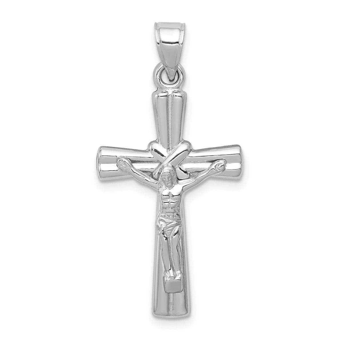 14K White Gold Reversible Crucifix Pendant-D3255
