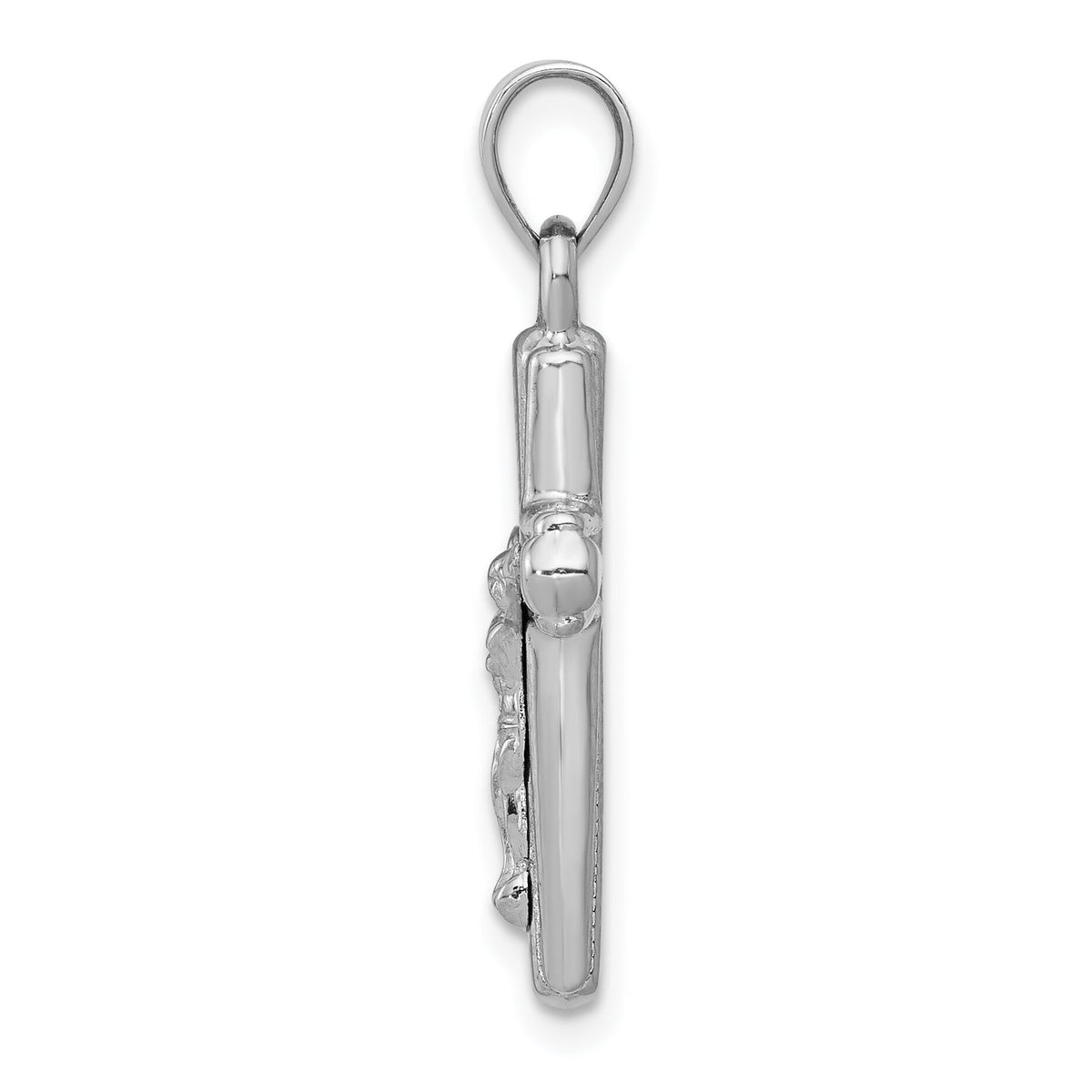 14K White Gold Reversible Crucifix Pendant-D3258
