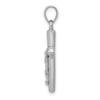14K White Gold Reversible Crucifix Pendant-D3258