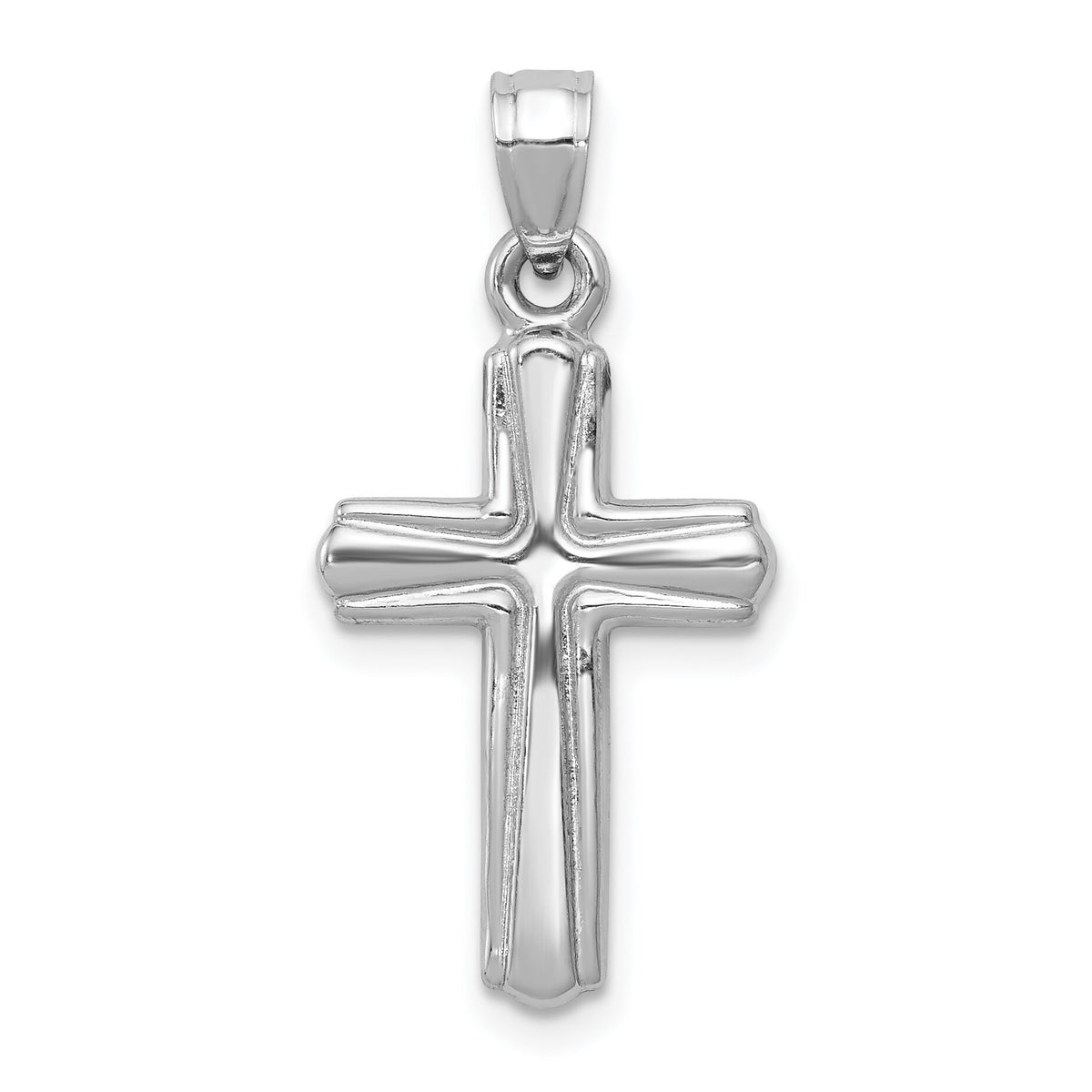 14K White Gold Reversible Crucifix Pendant-D3258