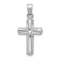 14K White Gold Reversible Crucifix Pendant-D3258