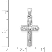 14K White Gold Reversible Crucifix Pendant-D3258