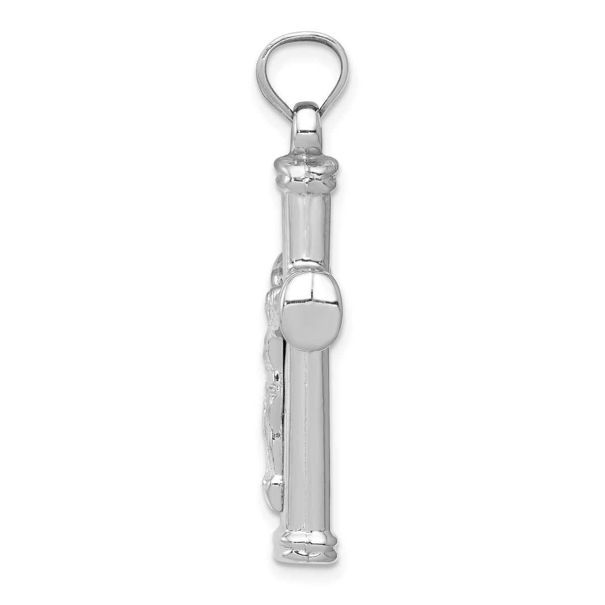 14K White Gold Reversible Crucifix Pendant-D3261
