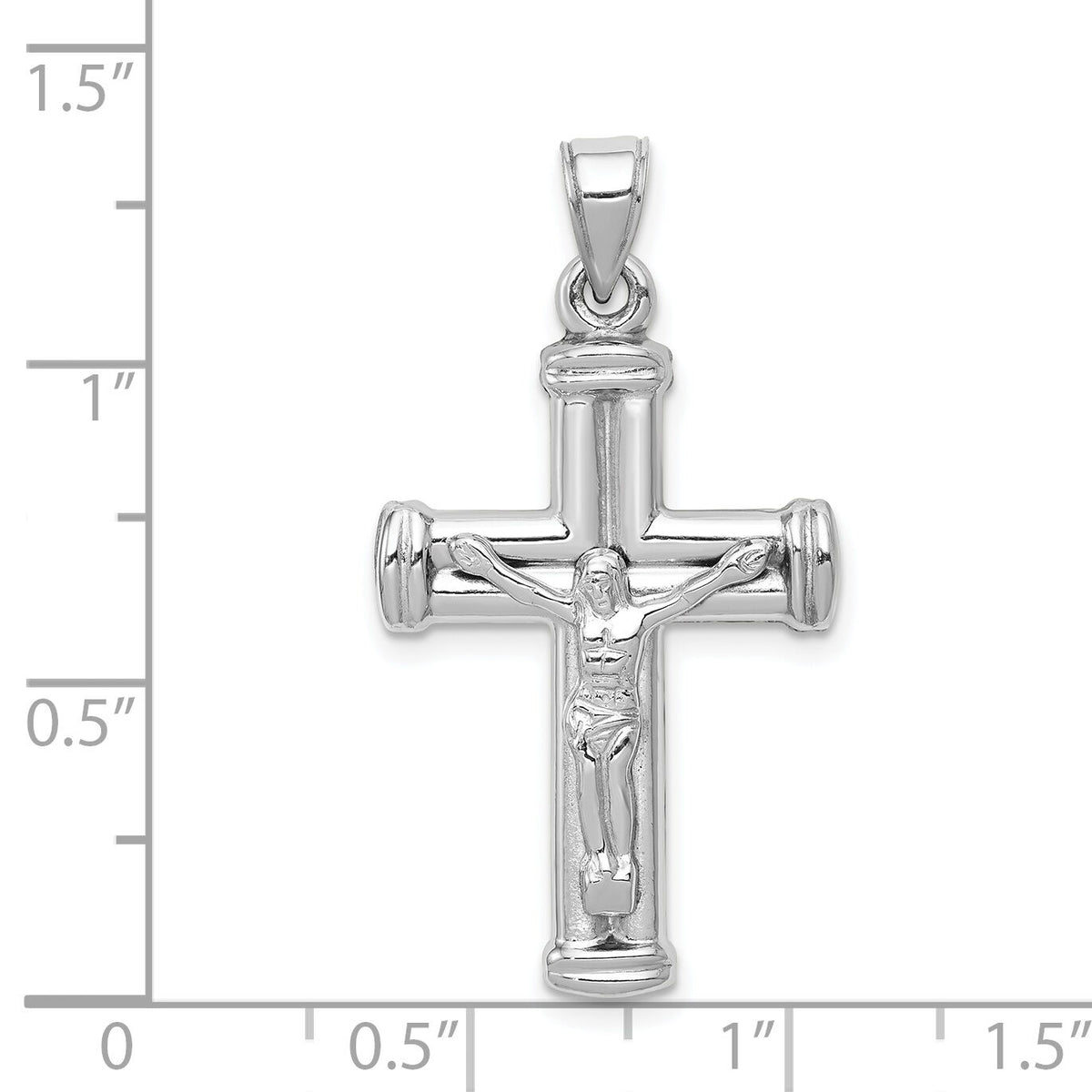 14K White Gold Reversible Crucifix Pendant-D3261