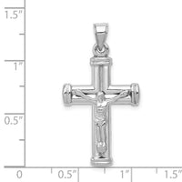 14K White Gold Reversible Crucifix Pendant-D3261