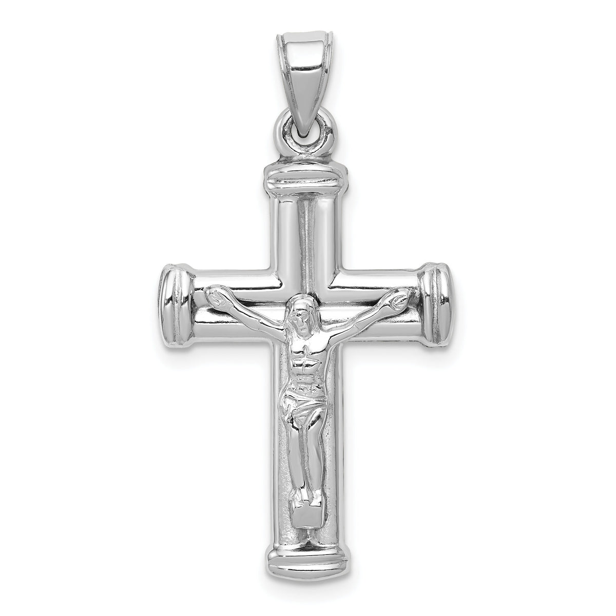 14K White Gold Reversible Crucifix Pendant-D3261