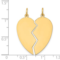 14K 2 piece Heart Charm Set-D328