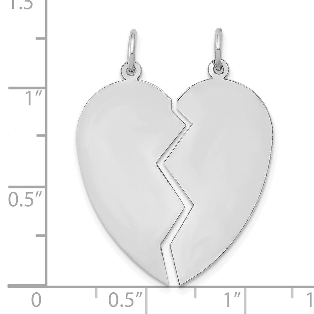 14K White 2 piece Heart Charm Set-D328W