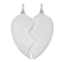 14K White 2 piece Heart Charm Set-D328W