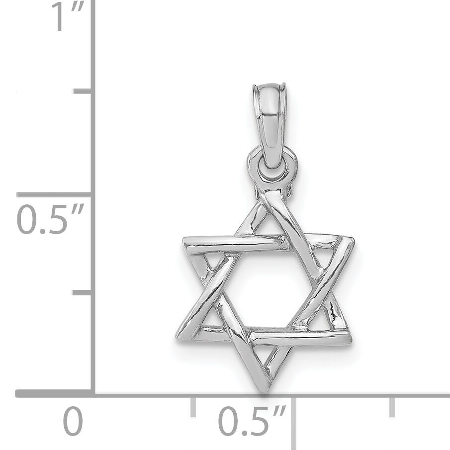 14K White Gold Polished Star Of David Charm-K8356W