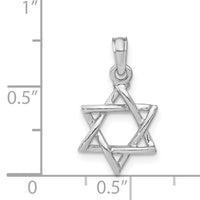 14K White Gold Polished Star Of David Charm-K8356W