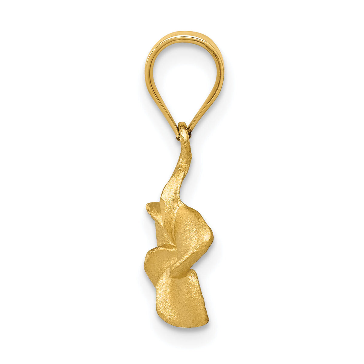 14k Plumeria Floral Charm Pendant-D330