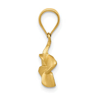 14k Plumeria Floral Charm Pendant-D330