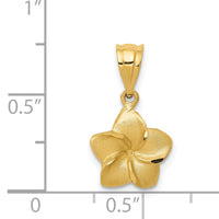14k Plumeria Floral Charm Pendant-D330
