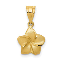 14k Plumeria Floral Charm Pendant-D330