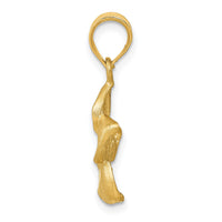 14k Plumeria Floral Charm Pendant-D331