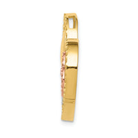 14K Yellow & Rose Gold w/Rhodium Heart Chain Slide-D3314