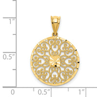 14K Fancy Filigree / Diamond Cut Charm-D3348