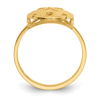 14k Polished Sand Dollar Ring-D335