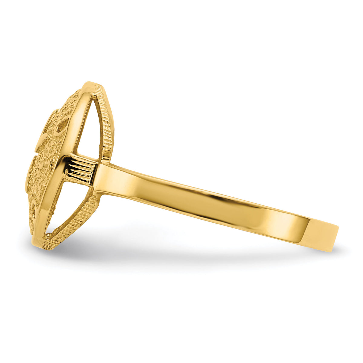 14k Polished Sand Dollar Ring-D335