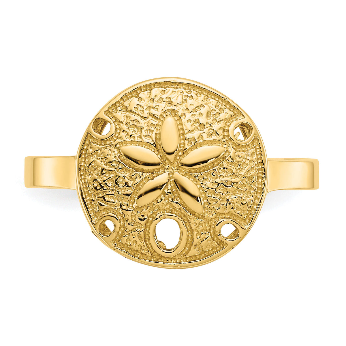 14k Polished Sand Dollar Ring-D335
