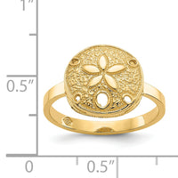 14k Polished Sand Dollar Ring-D335