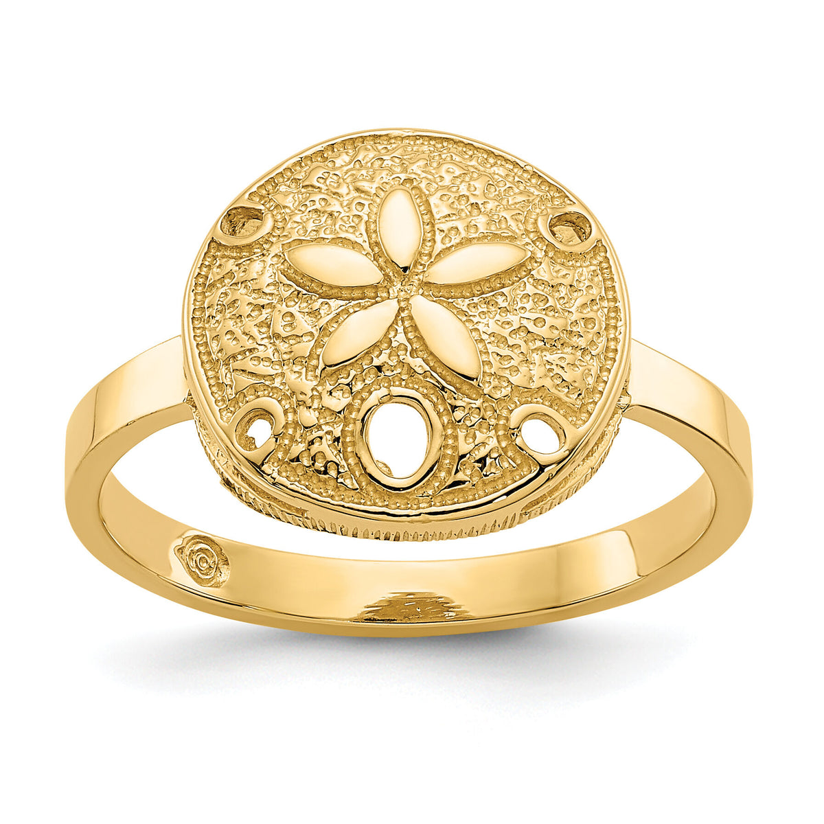 14k Polished Sand Dollar Ring-D335