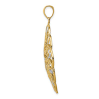14k and White Rhodium Meridian Swirl Pendant-D3350