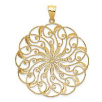 14k and White Rhodium Meridian Swirl Pendant-D3350