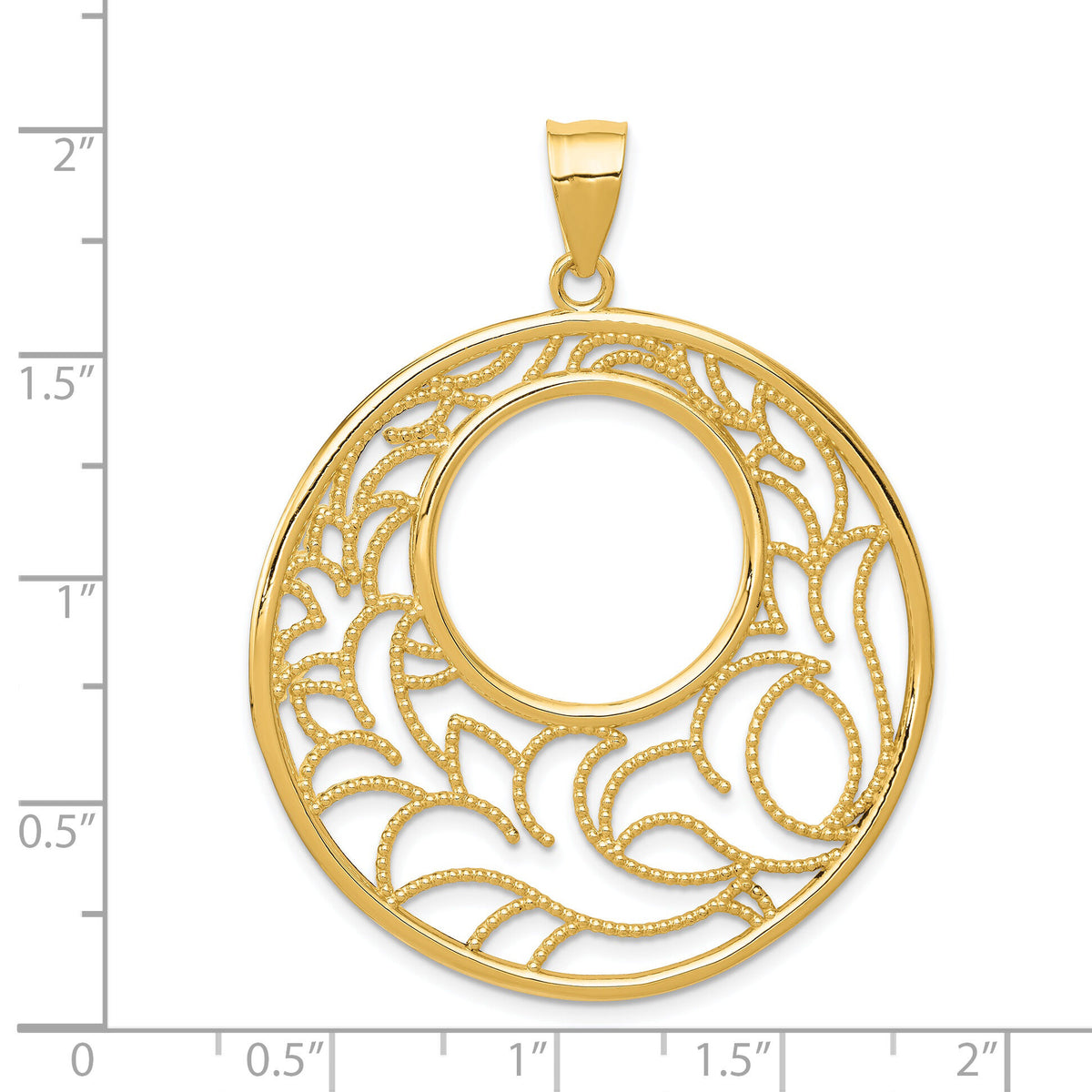 14K Circle Pendant-D3355