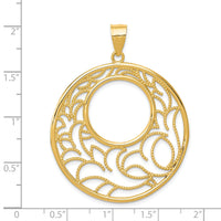 14K Circle Pendant-D3355