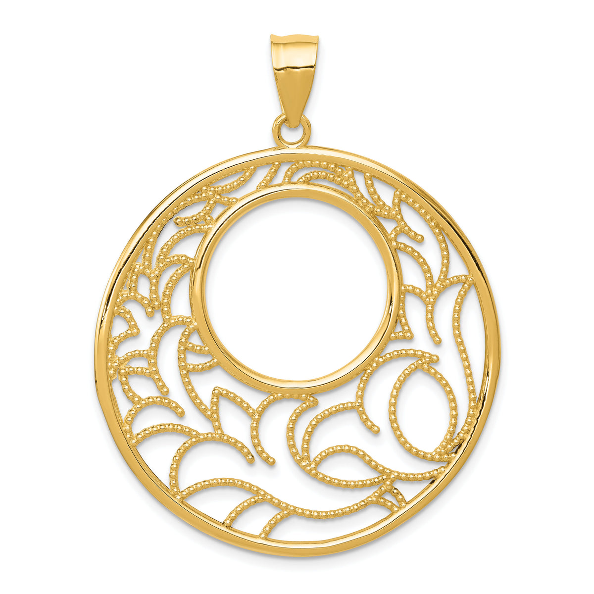 14K Circle Pendant-D3355