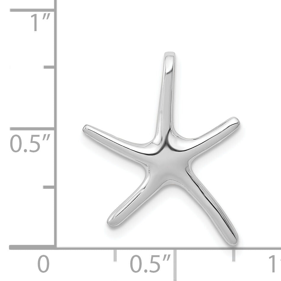 14k White Gold Starfish Chain Slide-D3362W