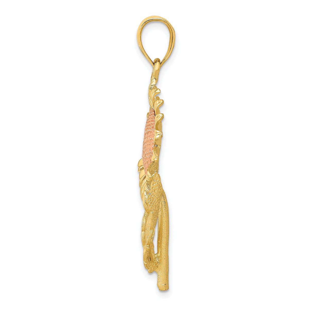 14k Two-tone Sunflower Pendant-D339